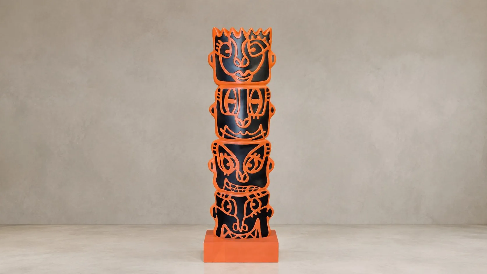 Totem Orange — Sculptural totem