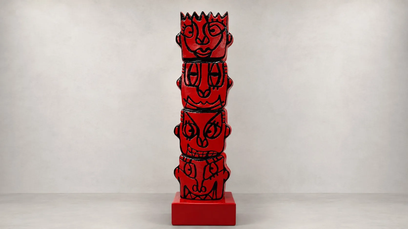 Totem Red — Sculptural totem