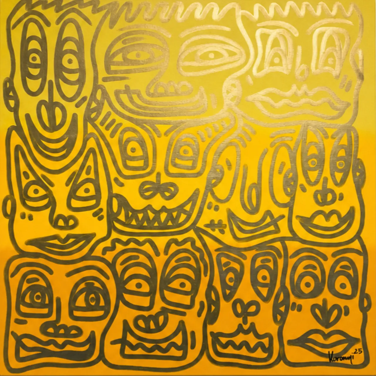 Deep Vibra — Acrylic on canvas, 80 × 80 cm, 2025