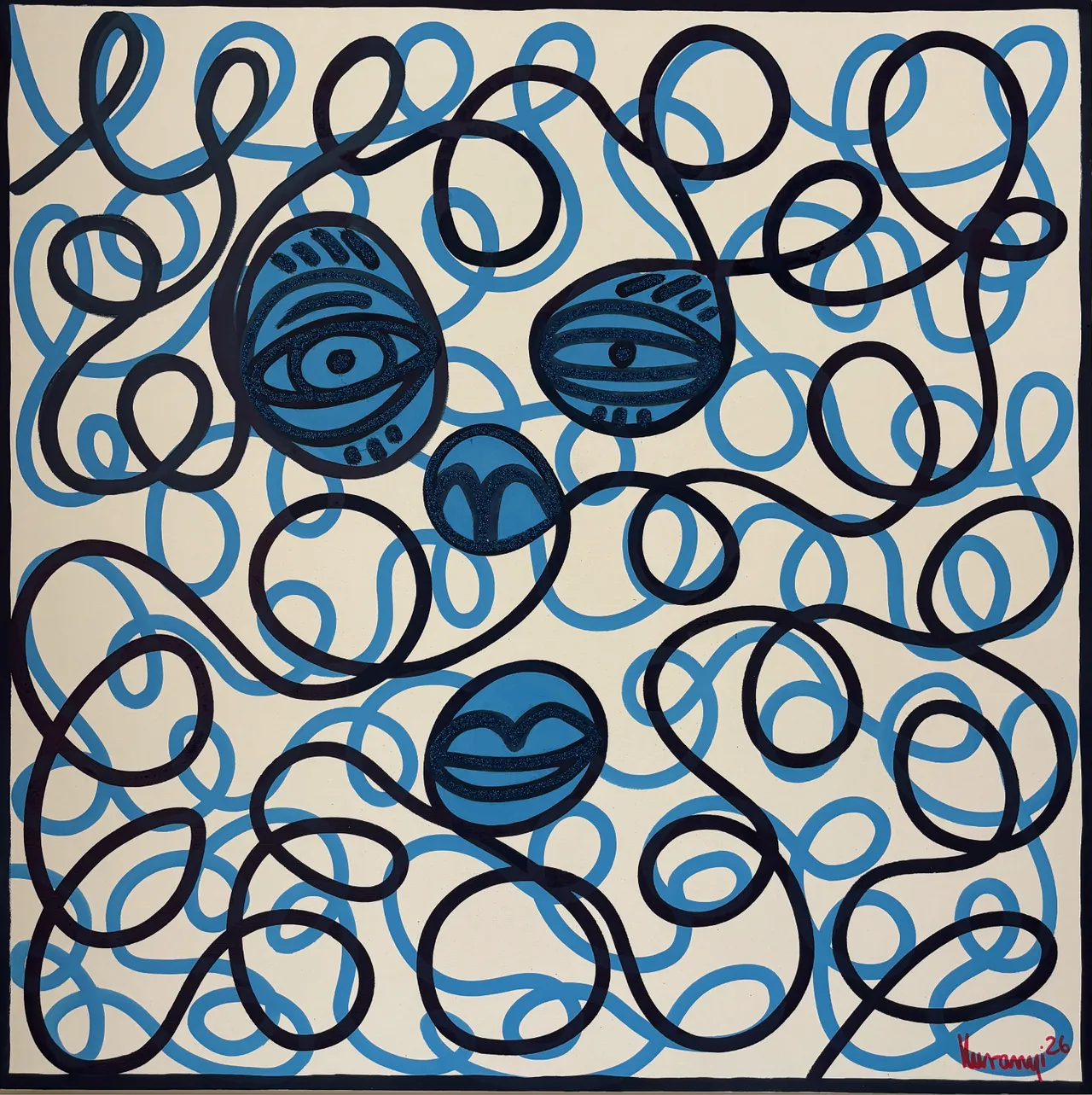 Infinity Mind — Acrylic on canvas, 100 × 100 cm, 2026