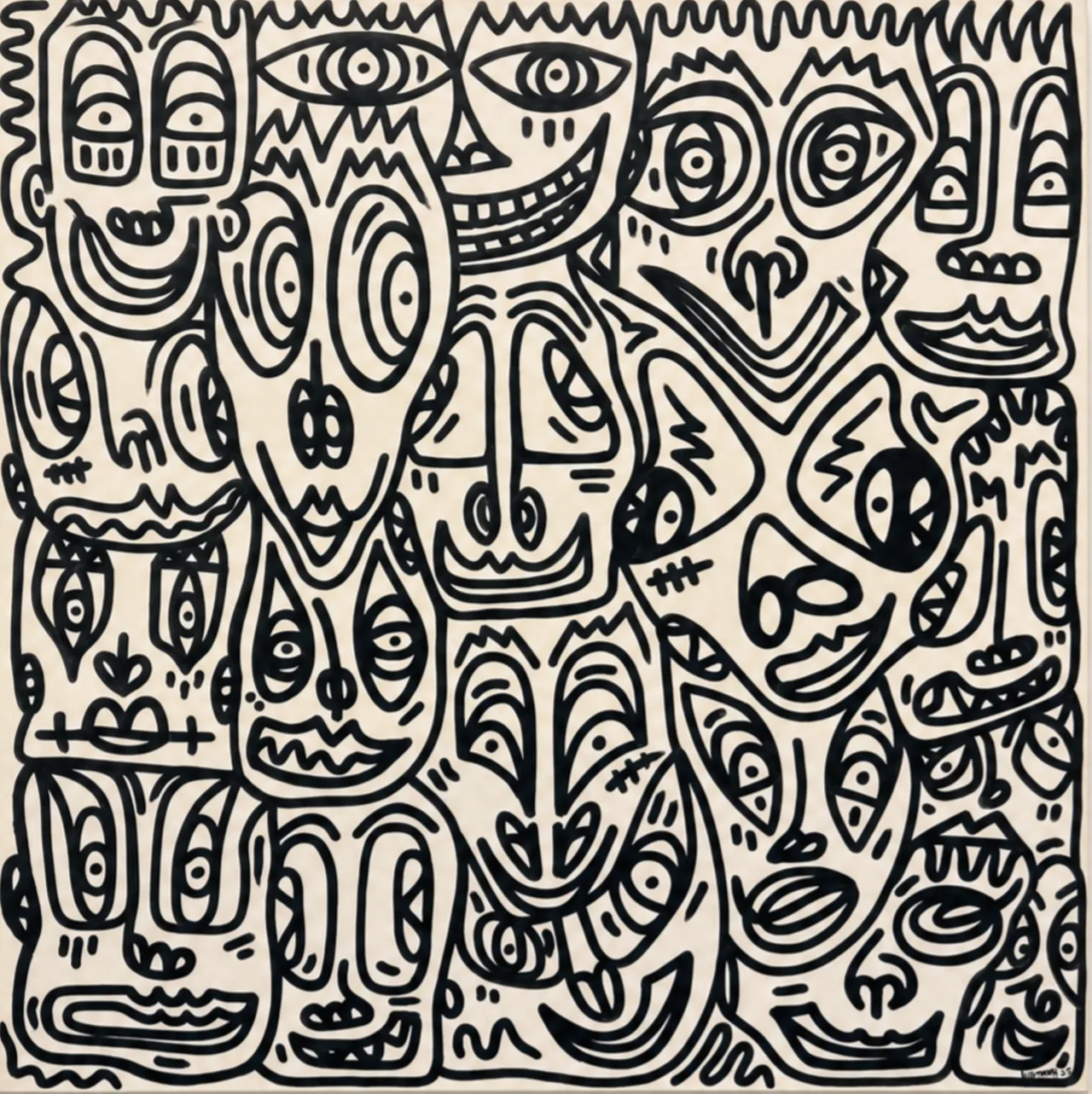 Silent Harmony — Acrylic on canvas, 120 × 120 cm, 2025